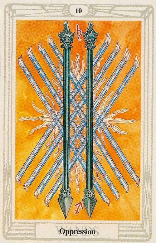 10 of wands thoth tarot meaning